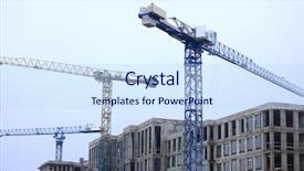 Presentation with construction cranes - Theme enhanced with multi panels - tower cranes on a construction background and a  colored foreground