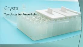  Presentation with allergy - Slide deck with multi-pronged-test-device background and a sky blue colored foreground