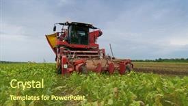  Presentation with harvest - Colorful slide set enhanced with multi purpose - modern red combine harvester harvest backdrop and a tawny brown colored foreground