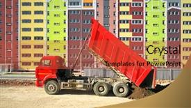  Presentation with dump site - Presentation design featuring multi site - building urban scene multistorey building background and a red colored foreground