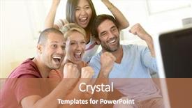  Presentation with game theory - Theme enhanced with multi sports - friends in front of tv background and a coral colored foreground