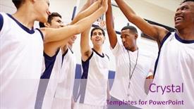  Presentation with cognitive development of high school learners - Beautiful presentation design featuring multi sports - male high school basketball team backdrop and a lemonade colored foreground