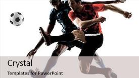  Presentation with multi sports - Colorful slide deck enhanced with multi sports - two soccer players men backdrop and a light gray colored foreground