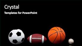  Presentation with multi sports - PPT theme featuring multi sports balls background and a black colored foreground