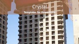  Presentation with under construction - Presentation design featuring multi-storey-building-under-construction background and a coral colored foreground