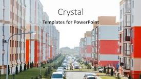  Presentation with complex - Theme featuring multi-storey-complex-of-new background and a white colored foreground