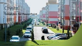  Presentation with complex - Slides having multi-storey-complex-of-new background and a light blue colored foreground