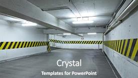  Presentation with car park - PPT layouts enhanced with multi storied building - car park lot background and a gray colored foreground