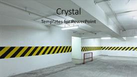  Presentation with car park - PPT theme enhanced with multi storied building - car park lot background and a light gray colored foreground