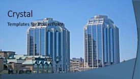  Presentation with nova scotia - Presentation theme consisting of multi storied building - two glass office towers background and a  colored foreground