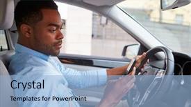  Presentation with african american marriage - Presentation consisting of multi tasking - young african american male driver background and a light blue colored foreground