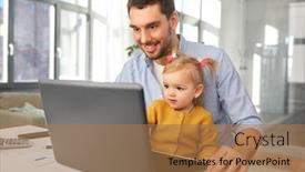  Presentation with home office - Colorful PPT layouts enhanced with multi-tasking-freelance-and-fatherhood backdrop and a coral colored foreground