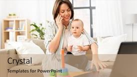  Presentation with working mother - Amazing slide deck having multi-tasking freelance and motherhood backdrop and a coral colored foreground