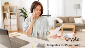  Presentation with working mother - Theme featuring multi-tasking freelance and motherhood background and a lemonade colored foreground