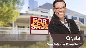  Presentation with real estate - Beautiful presentation featuring multiagent - attractive mixed race woman backdrop and a tawny brown colored foreground