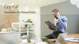  Presentation with task - Amazing presentation having multiagent - multi-task manager talking to someone backdrop and a  colored foreground