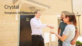  Presentation with real estate development - Colorful presentation enhanced with multiagent - real estate agent giving house backdrop and a lemonade colored foreground