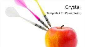  Presentation with multicolor - Cool new presentation with multicolor arrows - apple and darts isolated backdrop and a white colored foreground