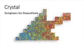  Presentation with colorful finger painted hands - Beautiful presentation featuring multicolor arrows - colorful painted computer arrow symbol backdrop and a white colored foreground