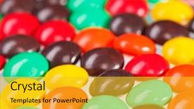  Presentation with sweets - Colorful PPT layouts enhanced with multicolor bonbon sweets ball candies food background closeup view backdrop and a gold colored foreground