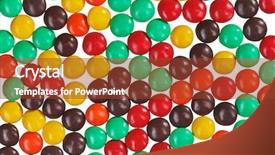  Presentation with multicolor - Amazing PPT layouts having multicolor bonbon sweets ball candies food background backdrop and a tawny brown colored foreground
