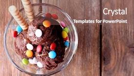  Presentation with wafer - Colorful slides enhanced with multicolor candies and wafer roll backdrop and a violet colored foreground