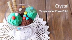  Presentation with wafer - Presentation design enhanced with multicolor candies and wafer roll background and a coral colored foreground