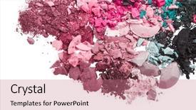  Presentation with multicolor - Cool new slides with multicolor crushed eyeshadows isolated backdrop and a coral colored foreground
