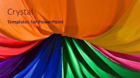  Presentation with curtains - Presentation theme featuring multicolor decorative theatrical curtains abstract series background and a gold colored foreground