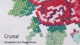  Presentation with embroidery - Amazing presentation design having multicolor floral hand embroidery pattern backdrop and a light gray colored foreground