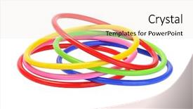  Presentation with multicolor - Cool new presentation theme with multicolor plastic bangles on white backdrop and a sky blue colored foreground
