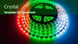  Presentation with led strip - Slide deck enhanced with multicolor-rgb-led-light-strip background and a forest green colored foreground