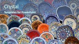  Presentation with multicolor - Beautiful presentation design featuring saif - multicolor sovenir earthenware in tunisian backdrop and a ocean colored foreground