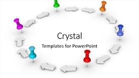  Presentation with arrows - Beautiful presentation featuring multicolor thumbtacks and white arrows backdrop and a white colored foreground