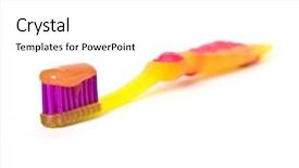  Presentation with multicolor - Presentation enhanced with multicolor toothbrush isolated background and a  colored foreground