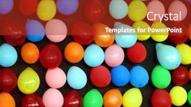  Presentation with balloons - Beautiful presentation theme featuring multicolored balloons backdrop and a crimson colored foreground
