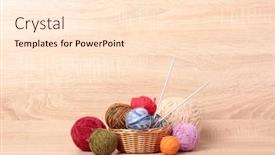  Presentation with wool - Colorful PPT layouts enhanced with multicolored-balls-of-wool backdrop and a cream colored foreground