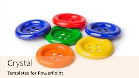  Presentation with monarch butterfly isolated on white - Amazing PPT theme having multicolored-buttons-isolated-on-white backdrop and a yellow colored foreground