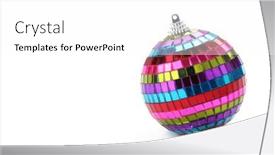  Presentation with white christmas - Presentation theme enhanced with multicolored-christmas-ball-isolated background and a white colored foreground