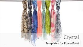  Presentation with colorful fabric - Presentation theme enhanced with multicolored-colorful-fabric-silk-scarves background and a white colored foreground