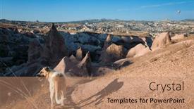  Presentation with cappadocia - PPT layouts featuring multicolored-dog-in-cappadocia-region background and a coral colored foreground