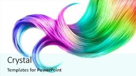  Presentation with multicolor - PPT layouts with multicolored hair isolated over white background and a arctic colored foreground