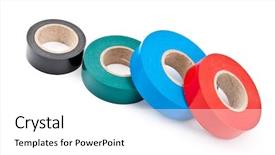  Presentation with tape - Theme with multicolored insulating tapes background and a white colored foreground