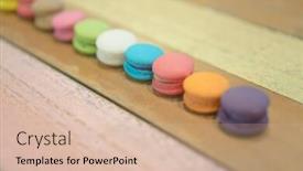  Presentation with flowers on white wooden - PPT theme featuring multicolored macaroons on white wooden background macaron or macaroon is sweet meringue-based confection background and a lemonade colored foreground