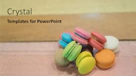  Presentation with flowers on white wooden - Amazing presentation theme having multicolored macaroons on white wooden background macaron or macaroon is sweet meringue-based confection backdrop and a coral colored foreground