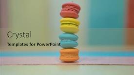  Presentation with wooden - PPT theme consisting of multicolored macaroons on white wooden background macaron or macaroon is sweet meringue-based confection background and a mint green colored foreground