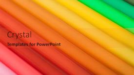  Presentation with abstract - Presentation theme featuring multicolored-markers-or-felt-tip background and a red colored foreground