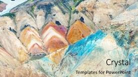  Presentation with iceland - Presentation with multicolored mountains at landmannalaugar iceland background and a lemonade colored foreground