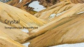  Presentation with beautiful mountains river lake sky nature - Cool new theme with multicolored mountains at landmannalaugar iceland backdrop and a yellow colored foreground