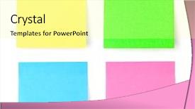  Presentation with post it note - Slides with multicolored postit note paper isolated background and a blonde colored foreground